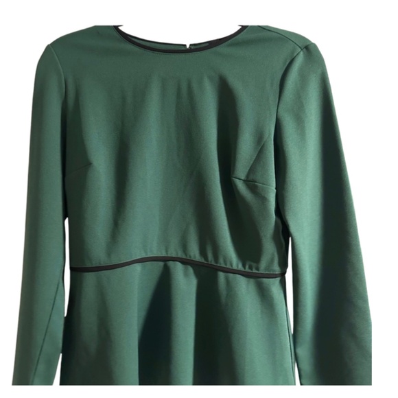 Ann Taylor Tops - Ann Taylor Forest Green Blouse with Black Trim